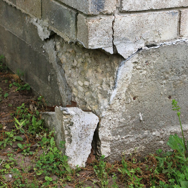 Broken piece of cement from foundation
