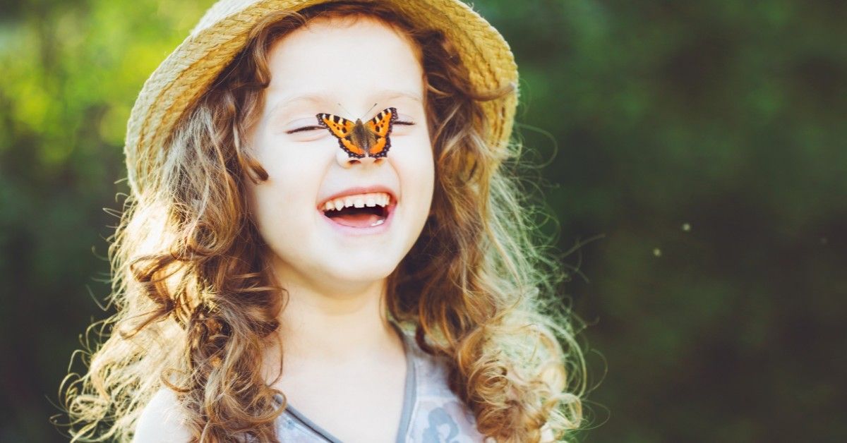 Young Girl and Butterfly