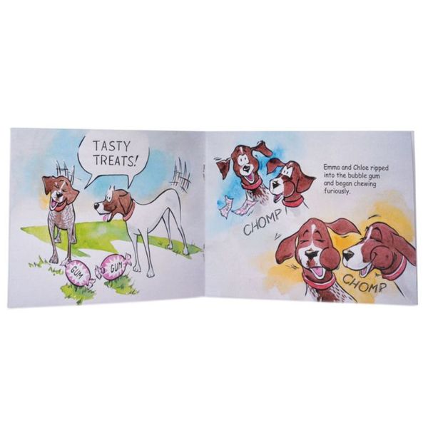 An open page of an Emma and Chloe book