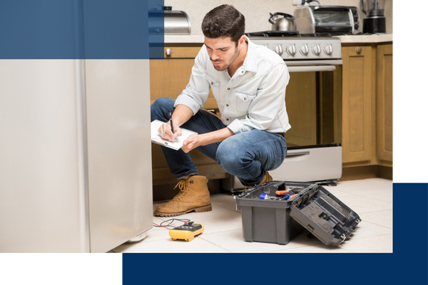 A tech looking over appliances