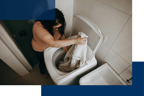 person doing laundry
