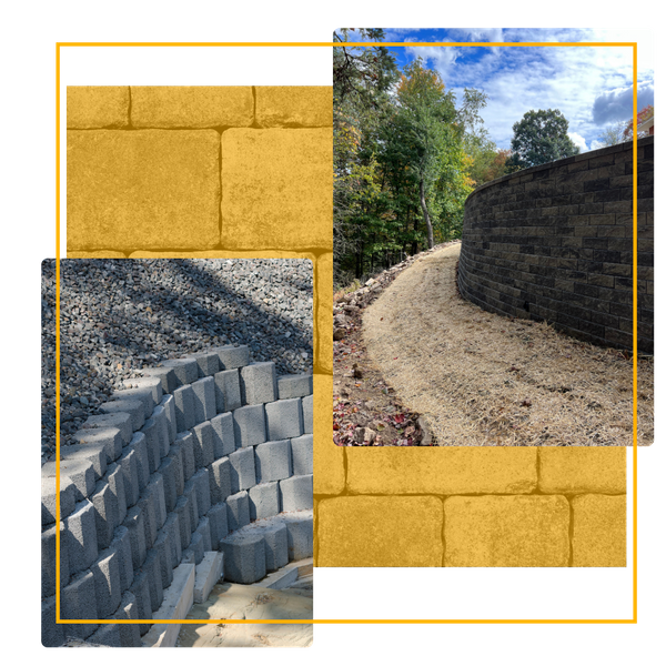 backyard stove paver retaining wall