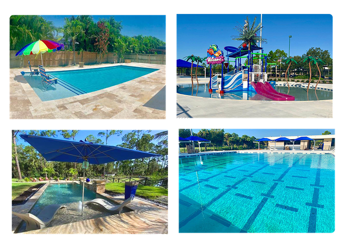 collage of pools we have worked on
