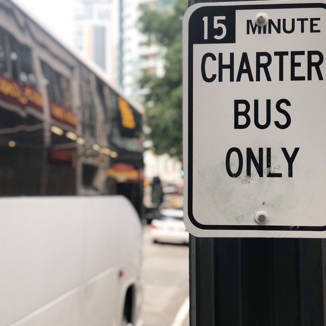 charter bus only sign