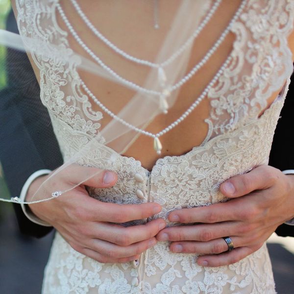 brides dress details