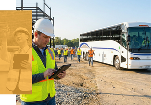 project manager and shuttle bus