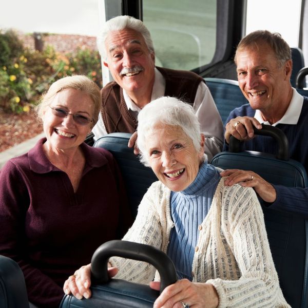 group of 4 on a bus