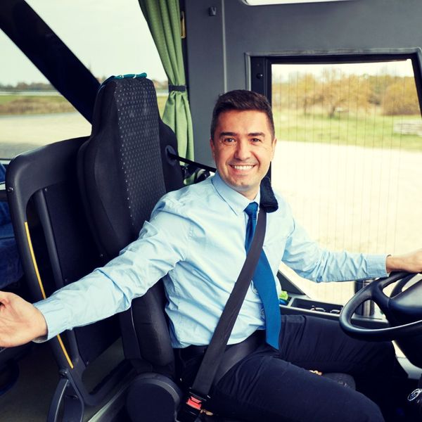 smiling coach driver