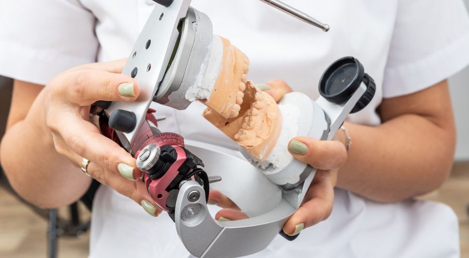 tech working in dental lab