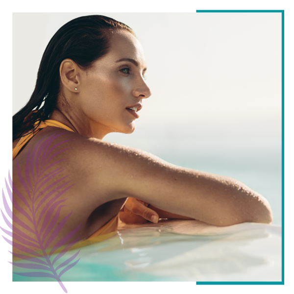 woman in the pool with smooth arms