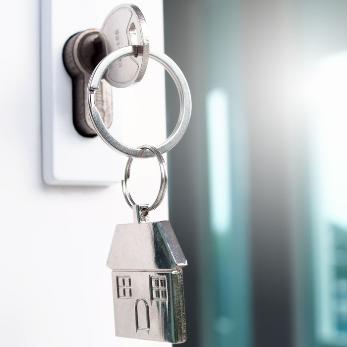 keys in door to new home