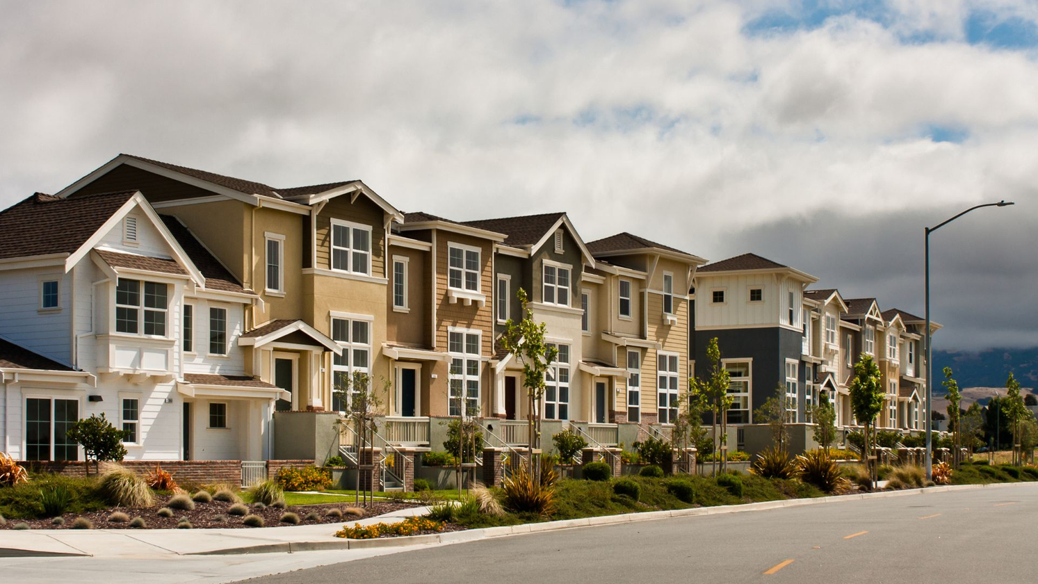 exterior of a row of multifamily homes