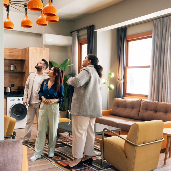 couple touring home