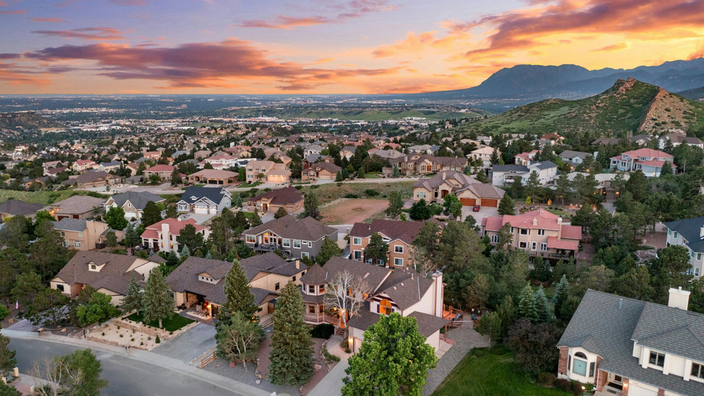 neighborhood with mountains in background