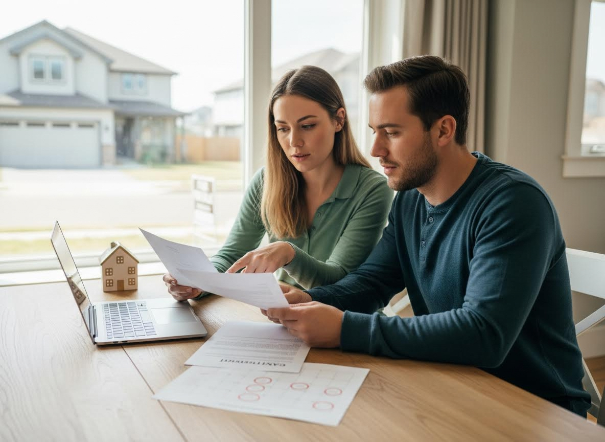 Couple Reviewing Home Documents and Finances
