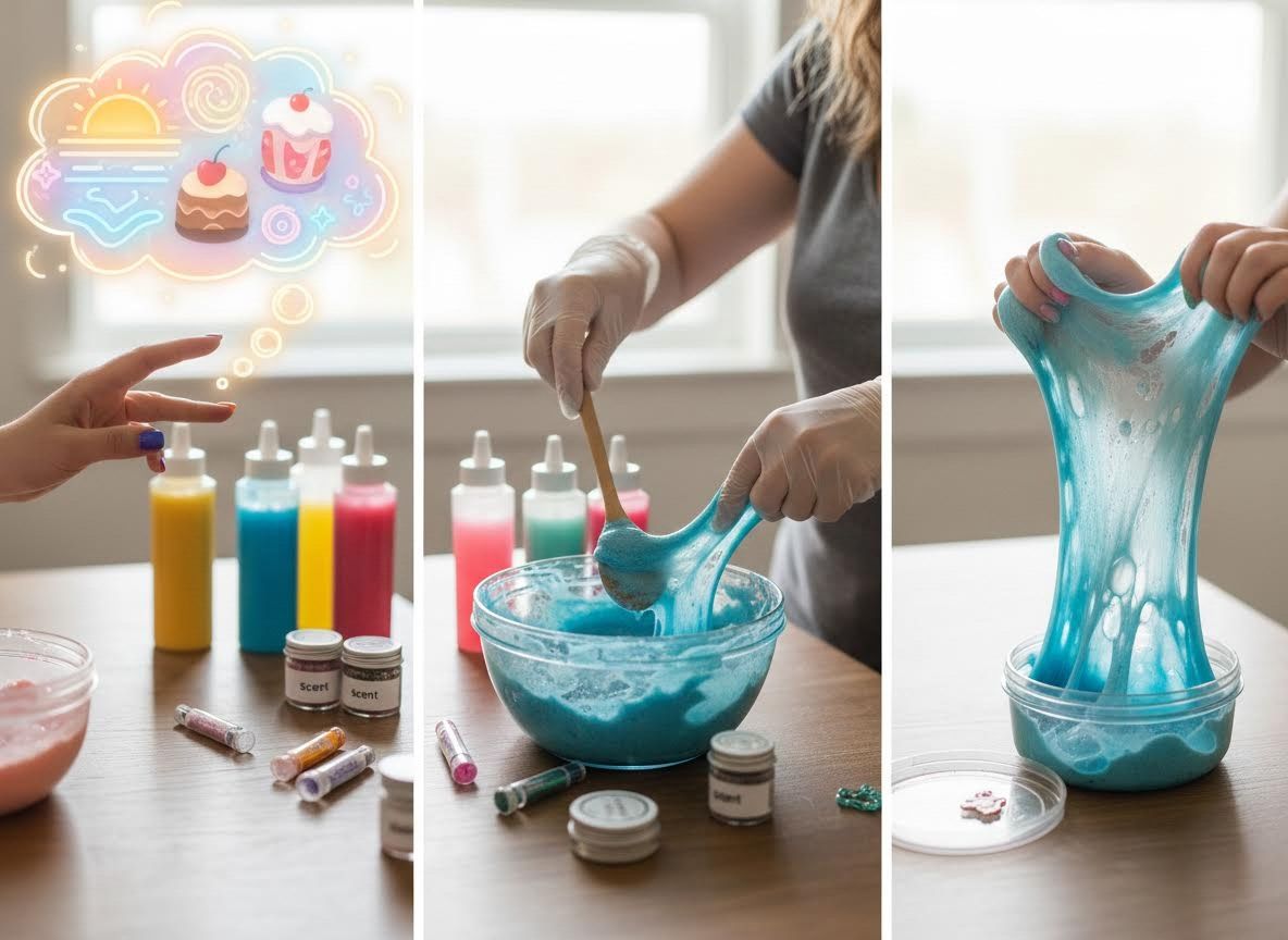 DIY Slime Creation Process with Scented Colors