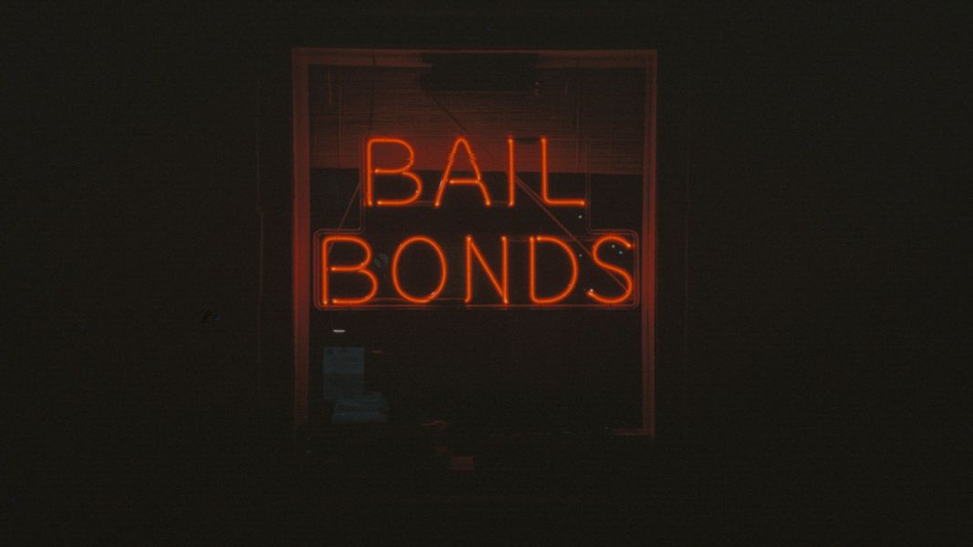 lit up bail bonds window 