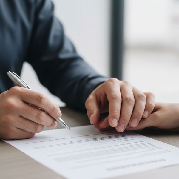 Close-up on a signature bail bond document, symbolizing flexible options and streamlined legal paperwork.