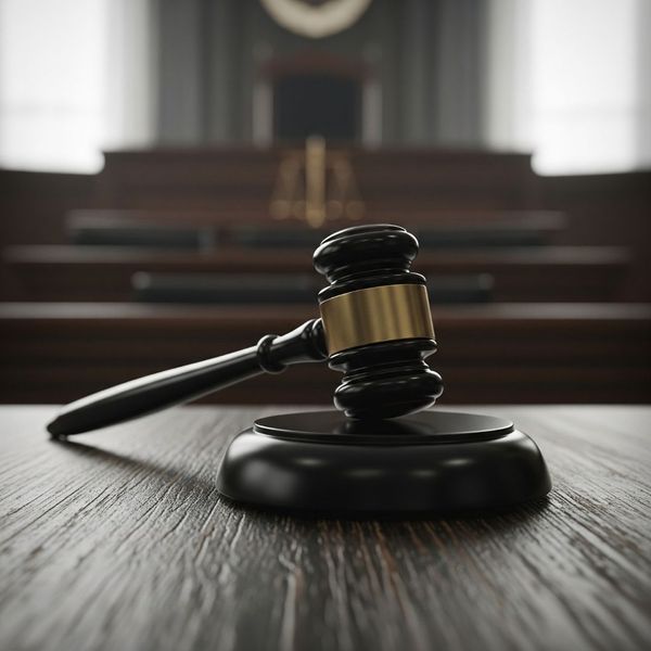 a judge's gavel on a wooden desk
