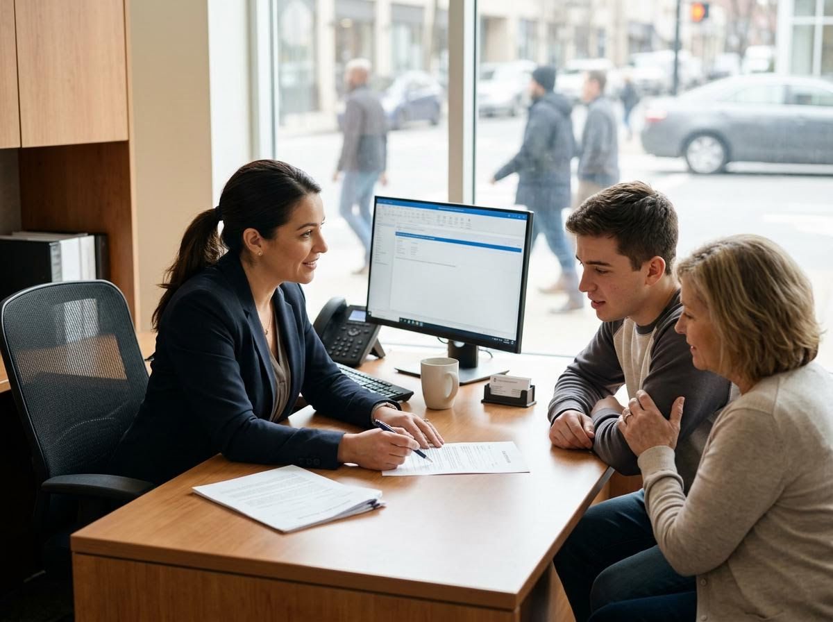 Financial Advisor Meeting with Mother and Son