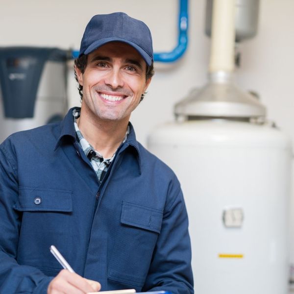 smiling HVAC tech