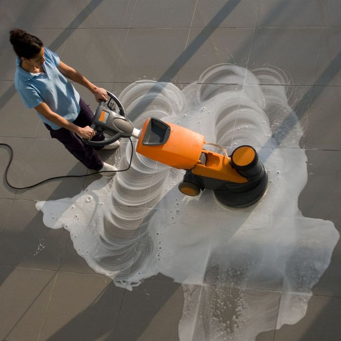 using a heavy duty floor cleaner for a commercial space