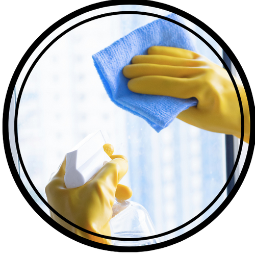 Wiping and cleaning a window