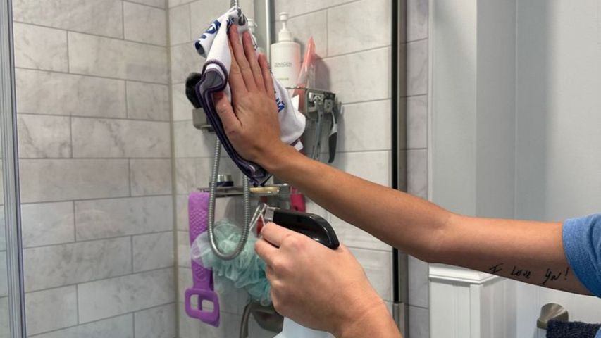 cleaning shower