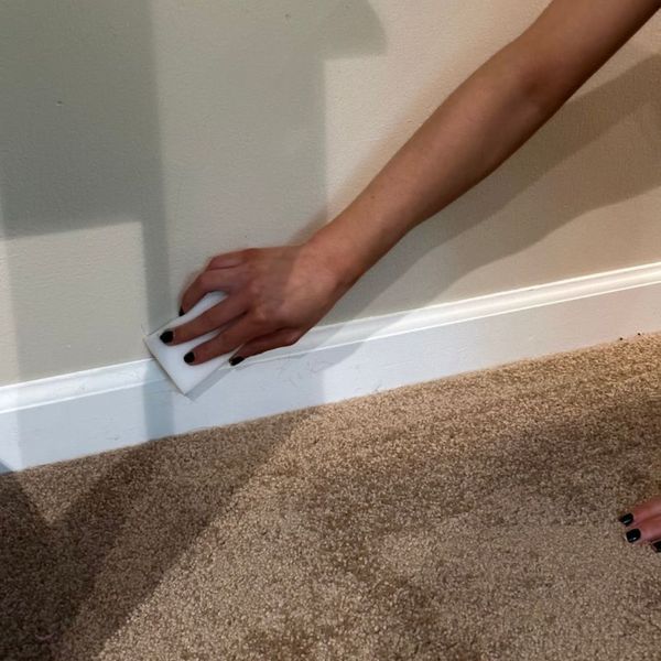 cleaning baseboards