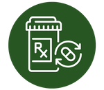 prescription bottle with refill symbol