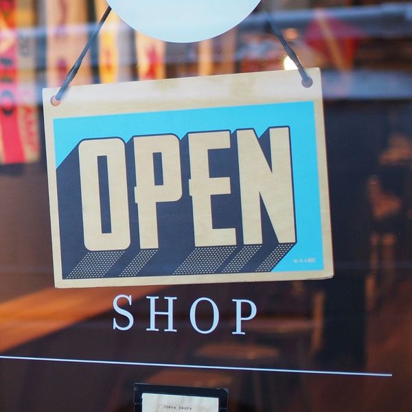 retail store open sign