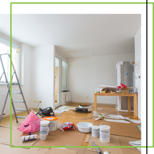 space in the middle of construction