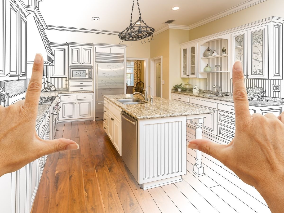 holding hands up picturing the layout of a kitchen becoming reality holding hands up picturing the layout of a kitchen becoming reality