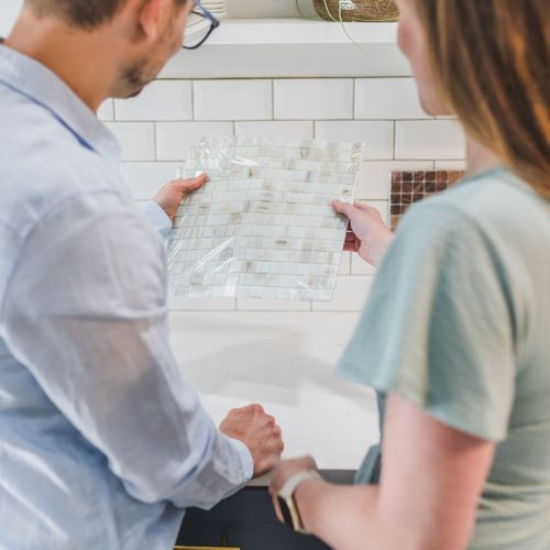 going over tile options for kitchen going over tile options for kitchen