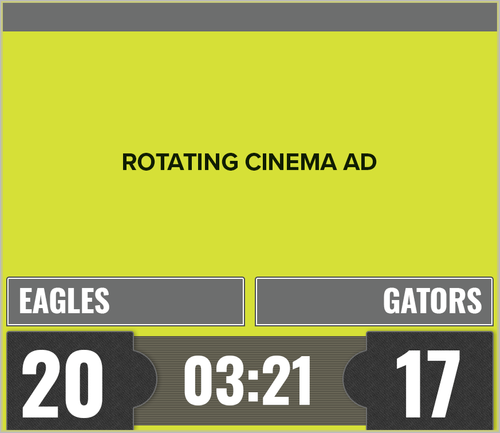 Rotating Cinema Ad Scoreboard Example
