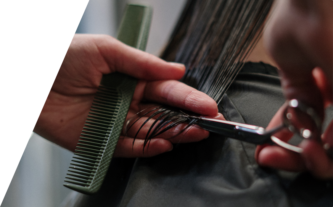 person getting a haircut
