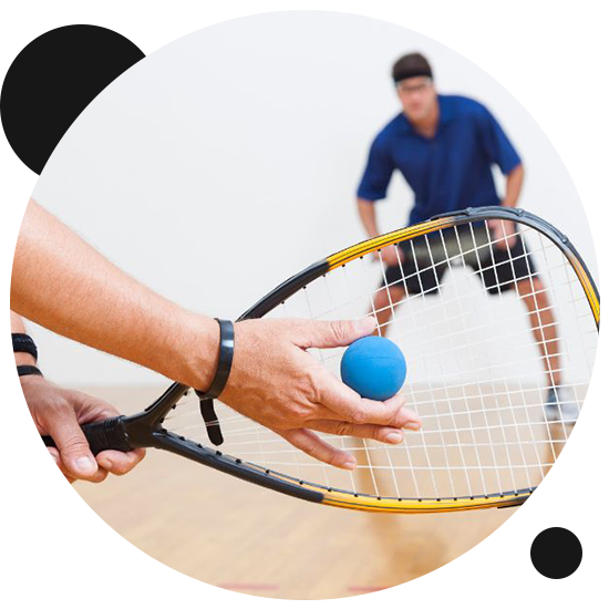 People playing raquetball