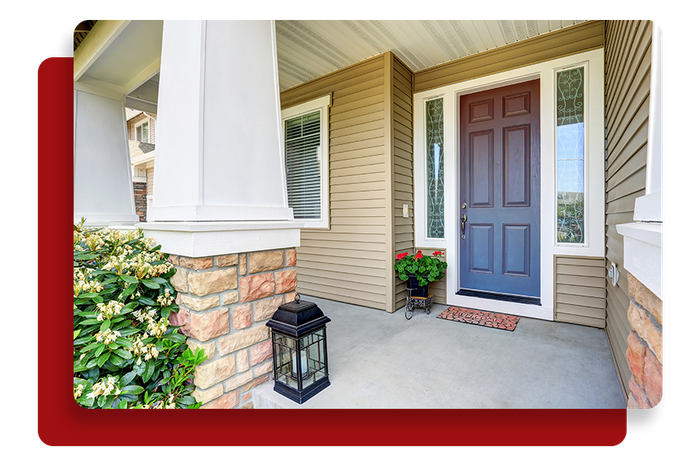 New paint on a residential front porch