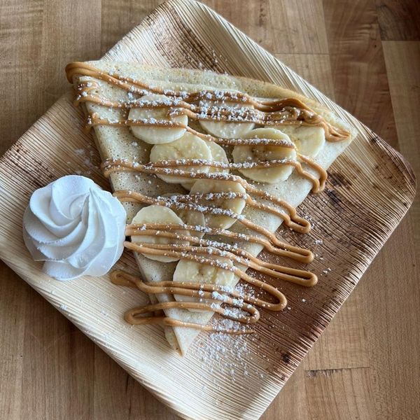 peanut butter and banana crepe