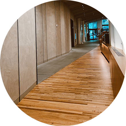 wood flooring in office building