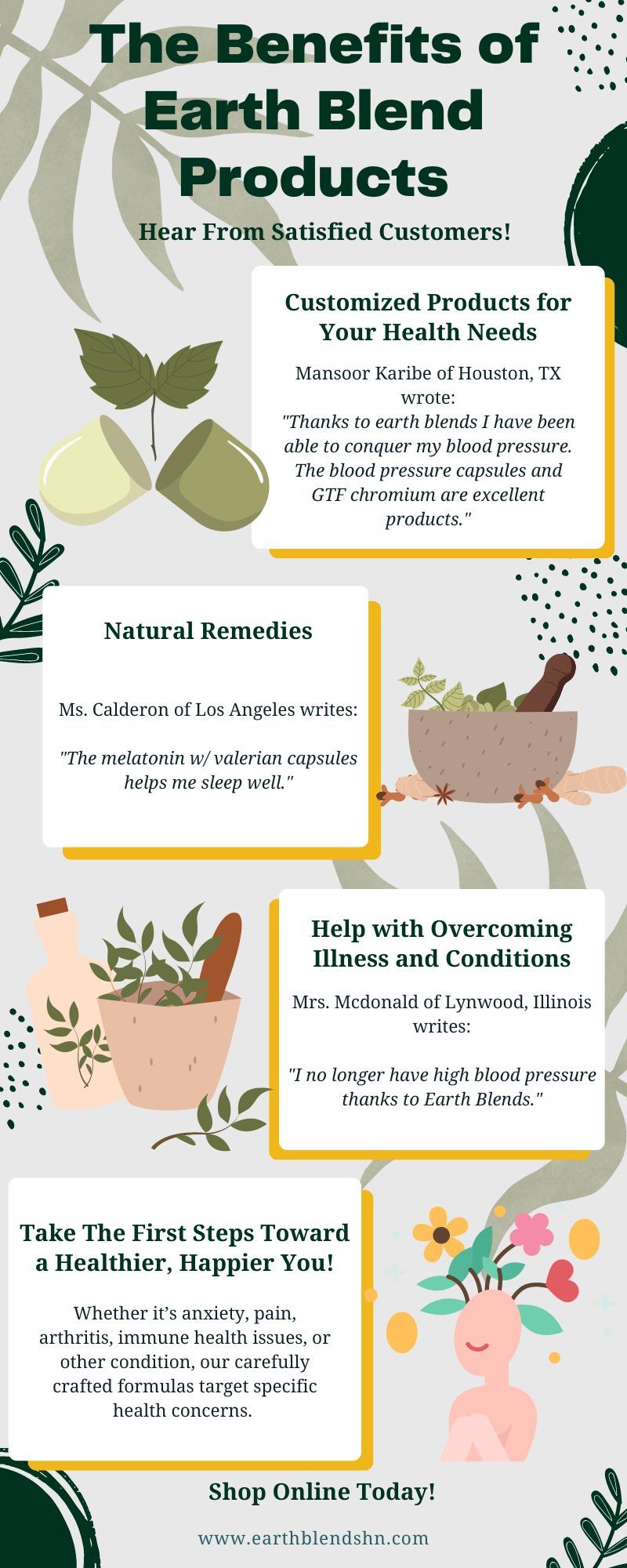 The Benefits of Earth Blend Products Infographic