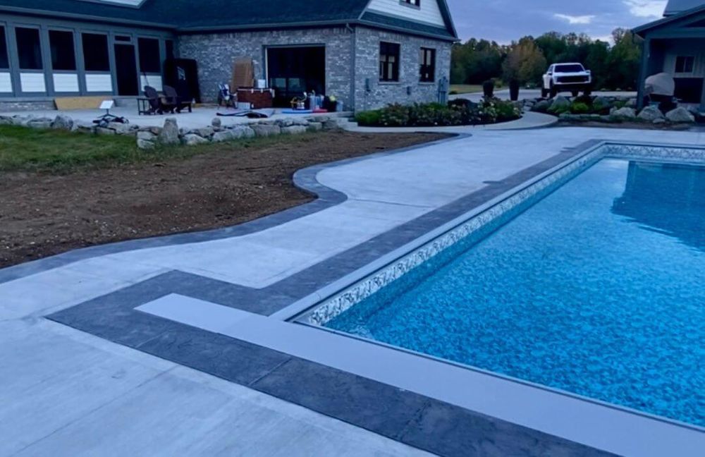 pool and concrete walkway pool and concrete walkway