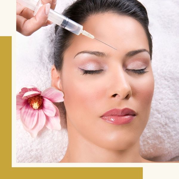 injection between patient's brows