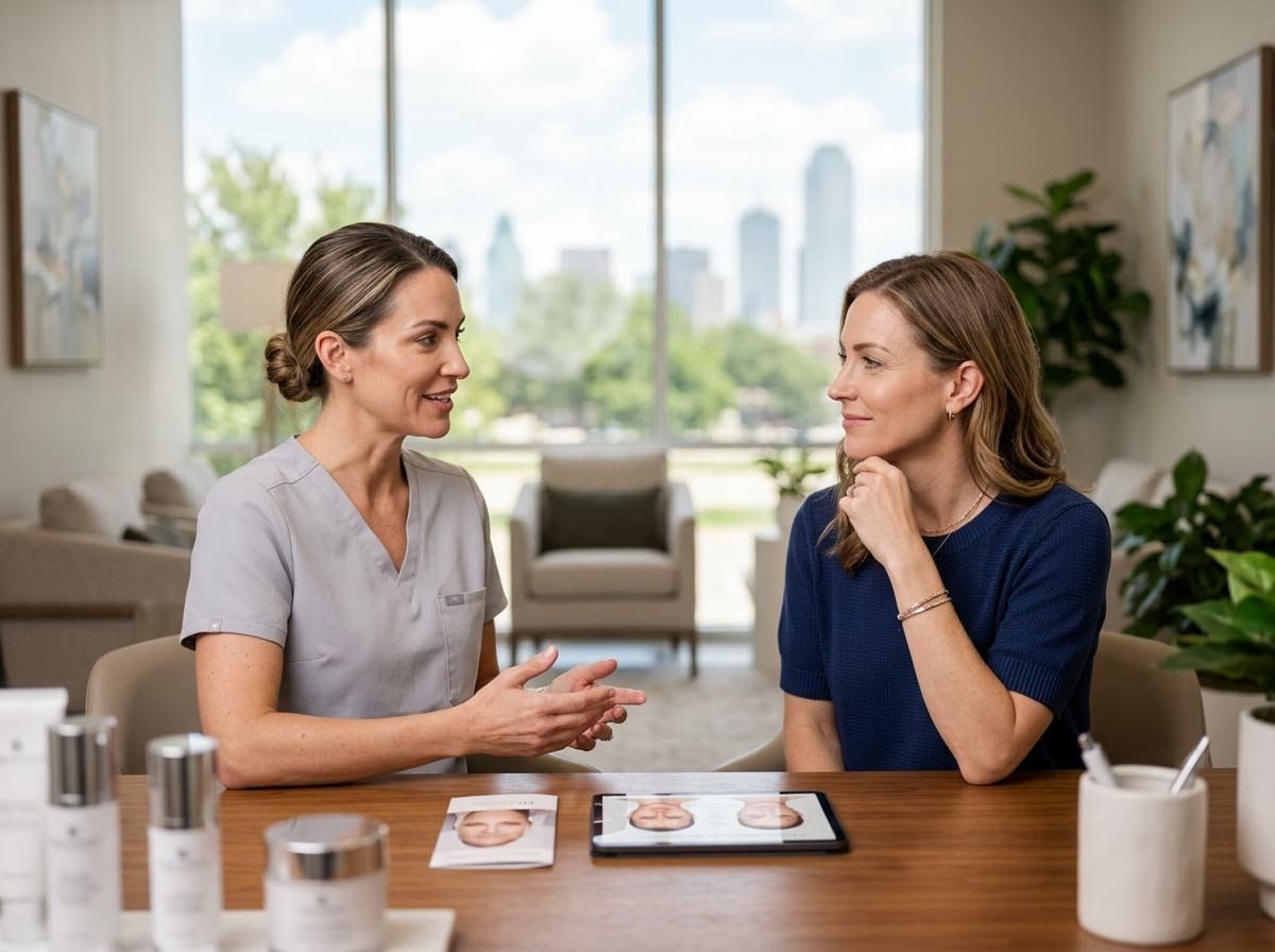 Skincare Professional Consulting with Client