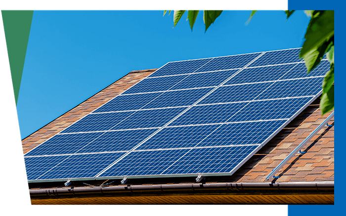 image of a roof with solar panels