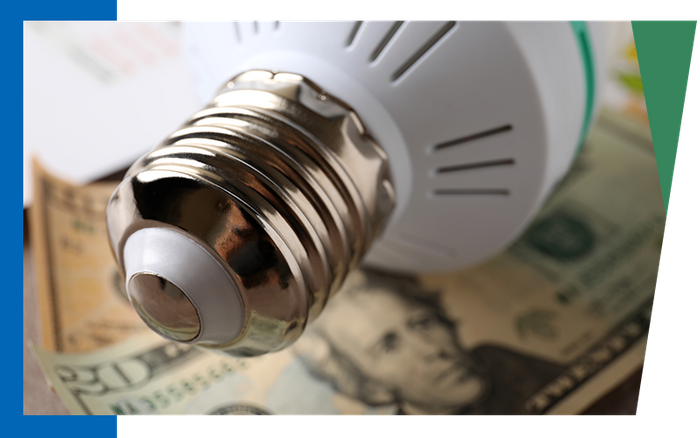 image of a lightbulb and cash