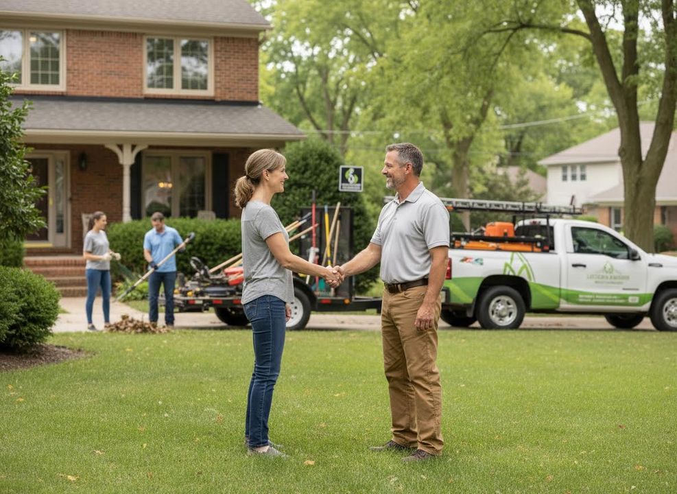 Homeowner and Landscaper Handshake