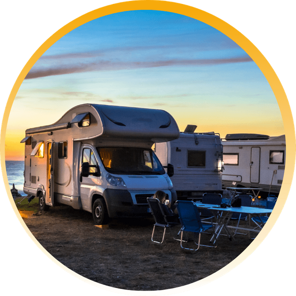 motorhomes at campsite