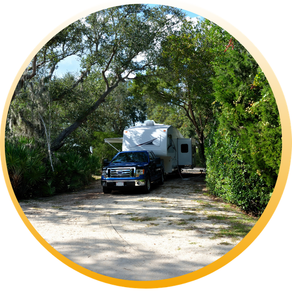 camper parked on Florida campsite