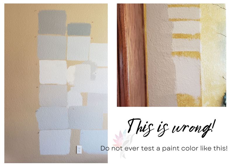 The wrong way to test paint colors.